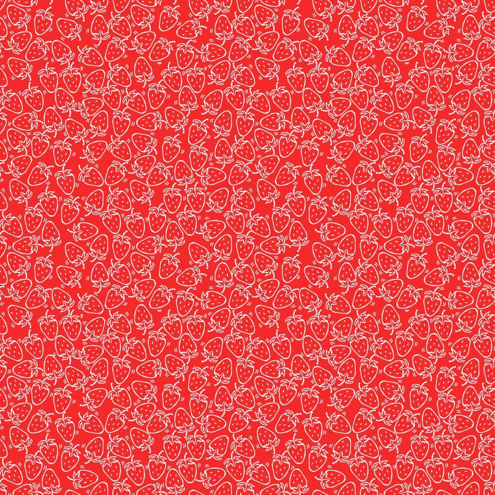 Seamless strawberries pattern. Doodle vector with strawberries icons. Vintage strawberries pattern, sweet elements background for your project, menu, cafe shop.