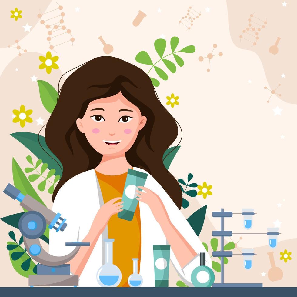 Skincare Laboratory Concept vector