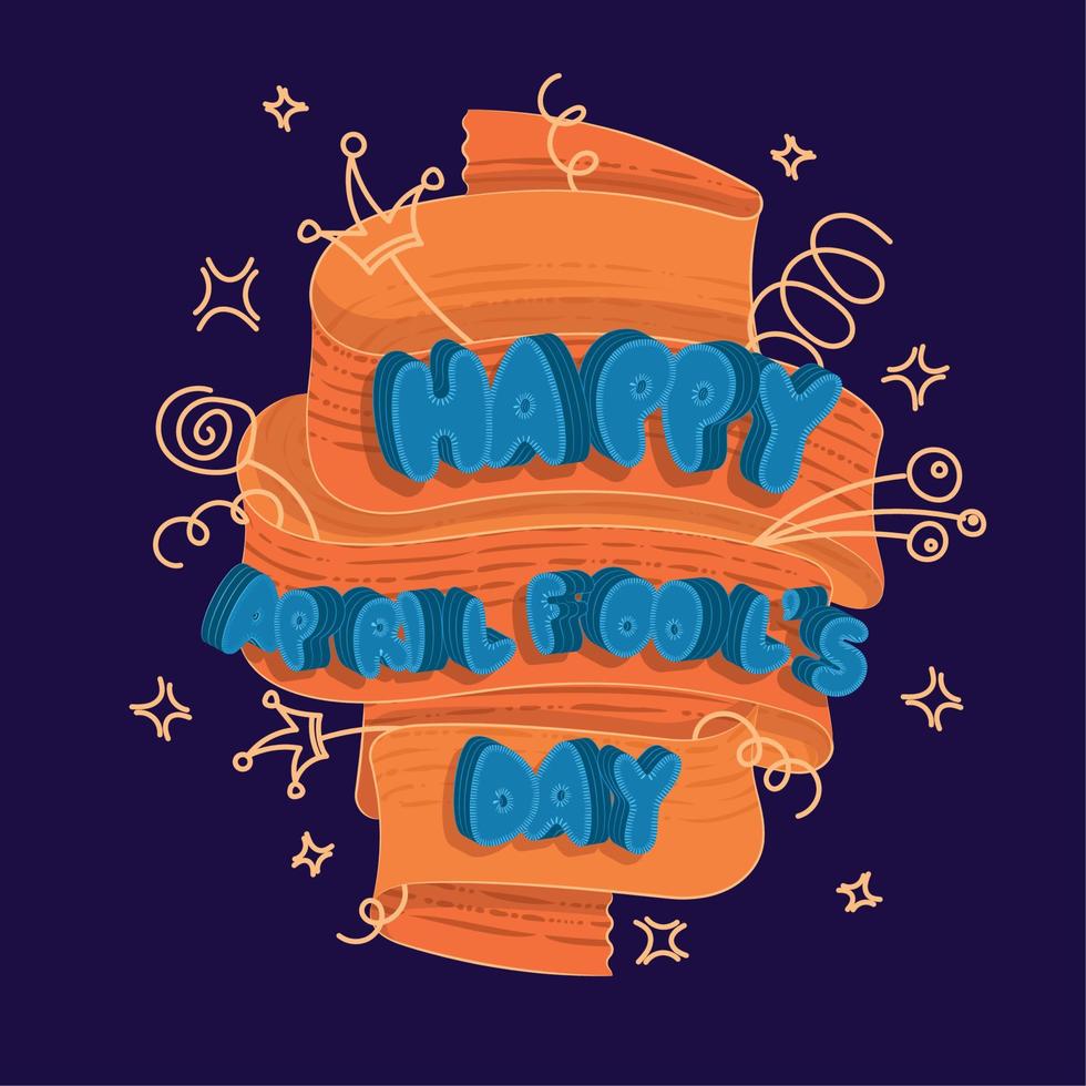 April fool day poster Isolated ribbon with text Vector
