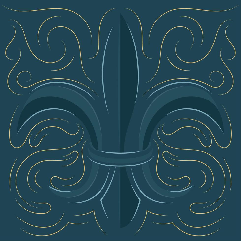 Fleur de lis. Medieval heraldry decoration - Vector