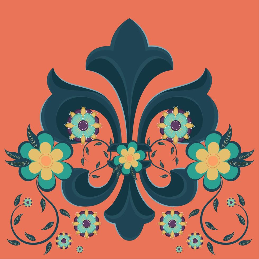 flor de lis decoración heráldica medieval - vector