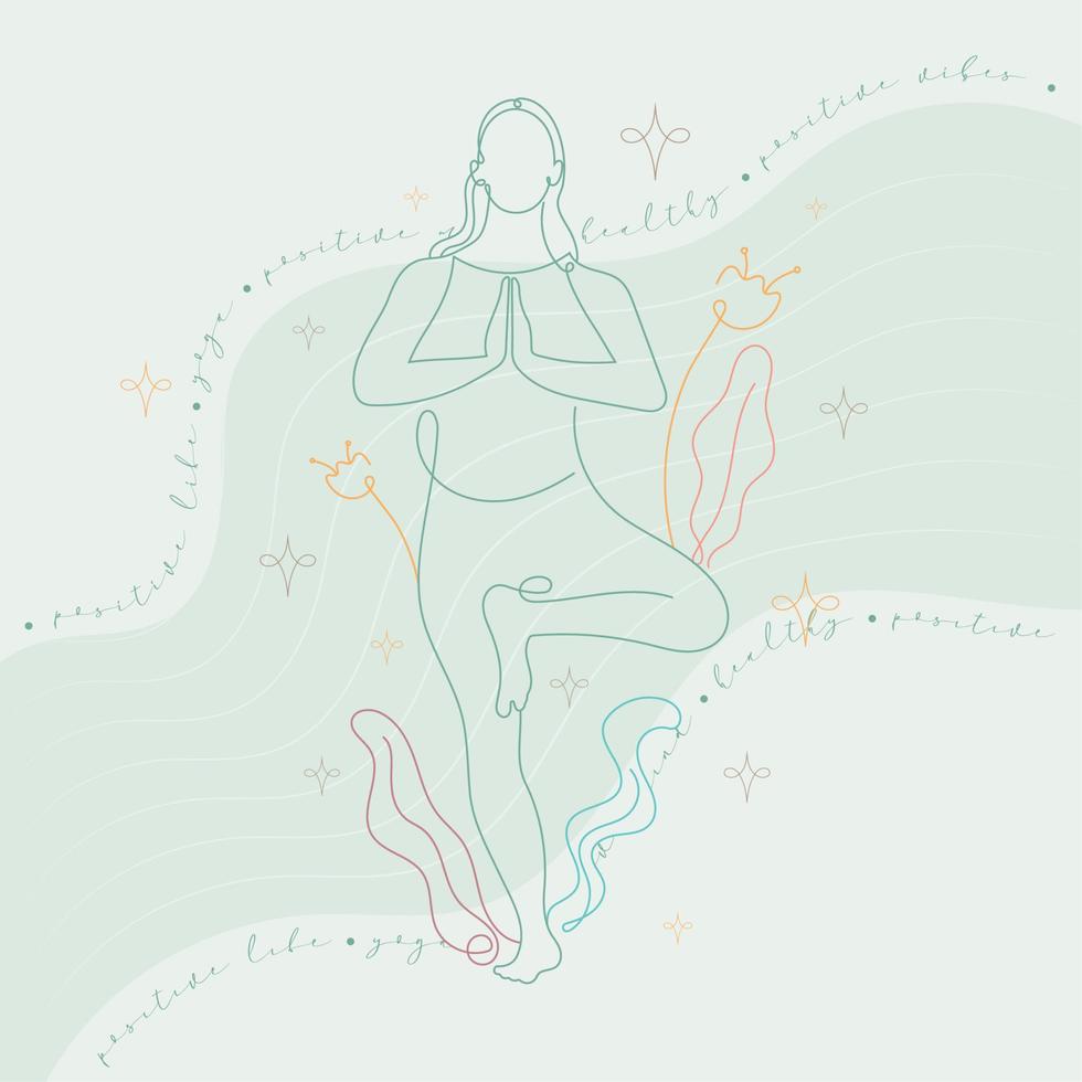 Isolated abstract outline of woman doing yoga Vector