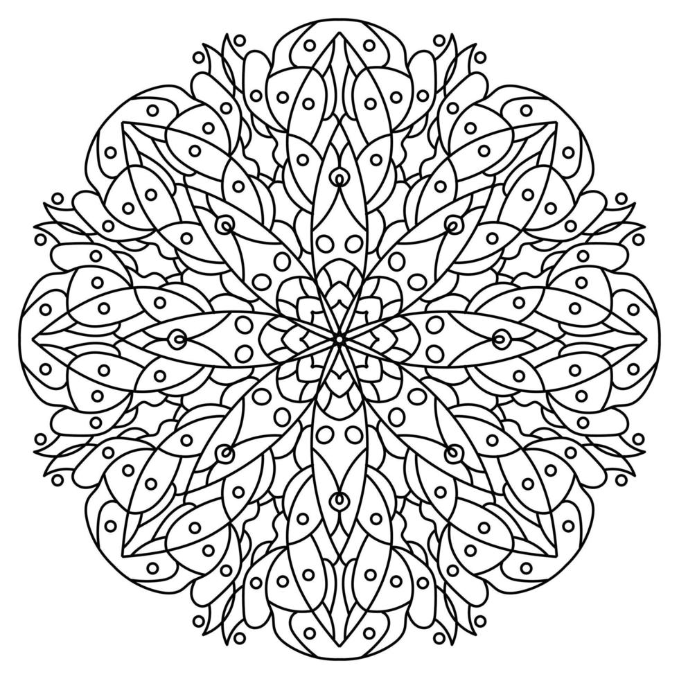 Outline mandala for coloring book vector