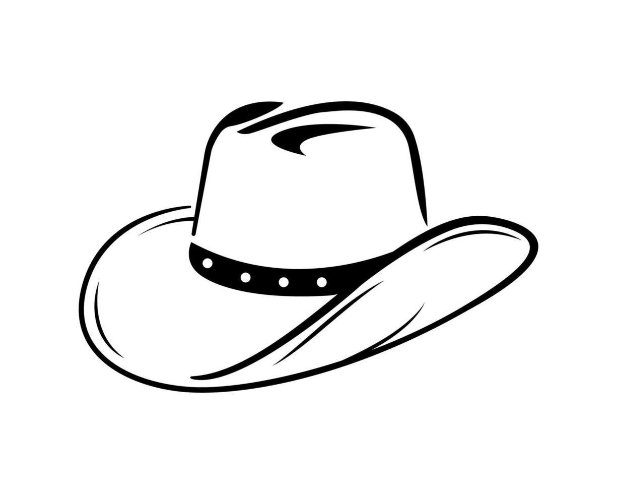 Ilustración de vector de sombrero de vaquero occidental vintage.