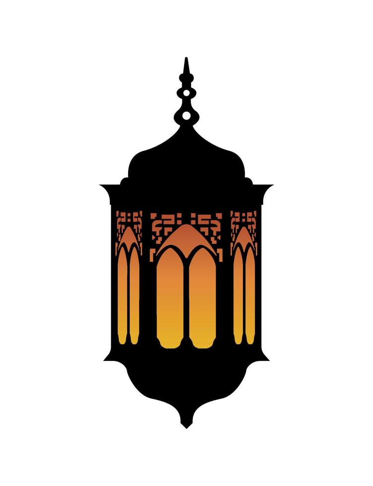 silueta de linterna decorativa vintage, lámpara islámica ramadan eid vector