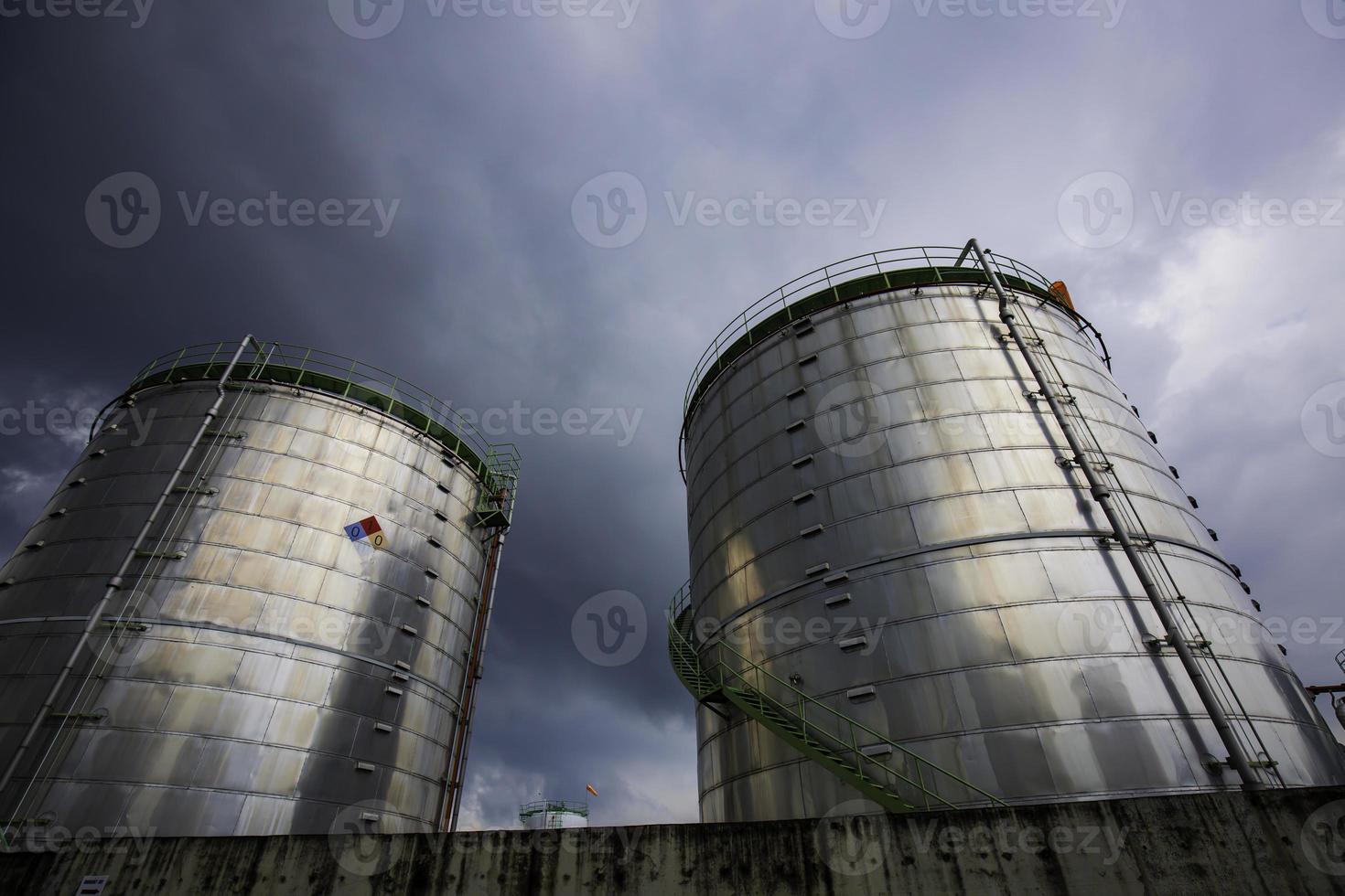 Chemical industry tank storage farm insulation the tank. photo