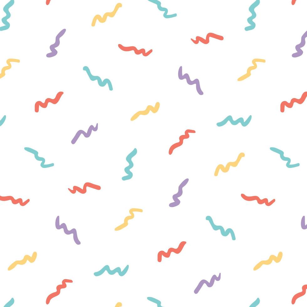 Hand drawn vector illustration of colorful lines pattern.