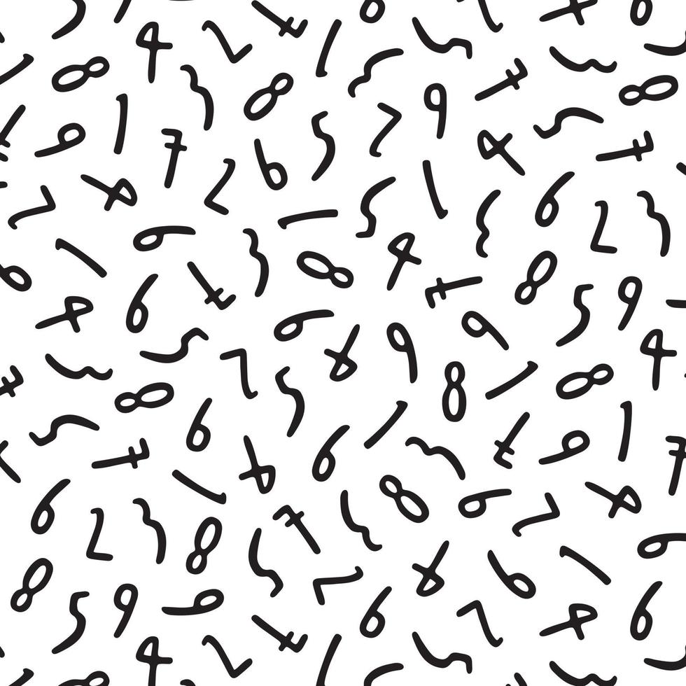 Vector illustration of hand drawn number pattern. 6825262 Vector Art at ...