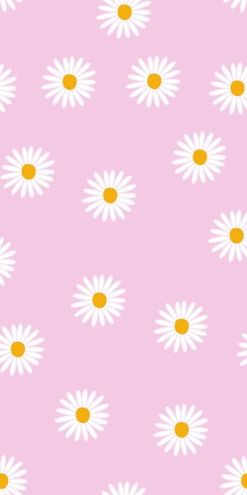 Hand draw daisy flower on pink background. 6825363 Vector Art at Vecteezy