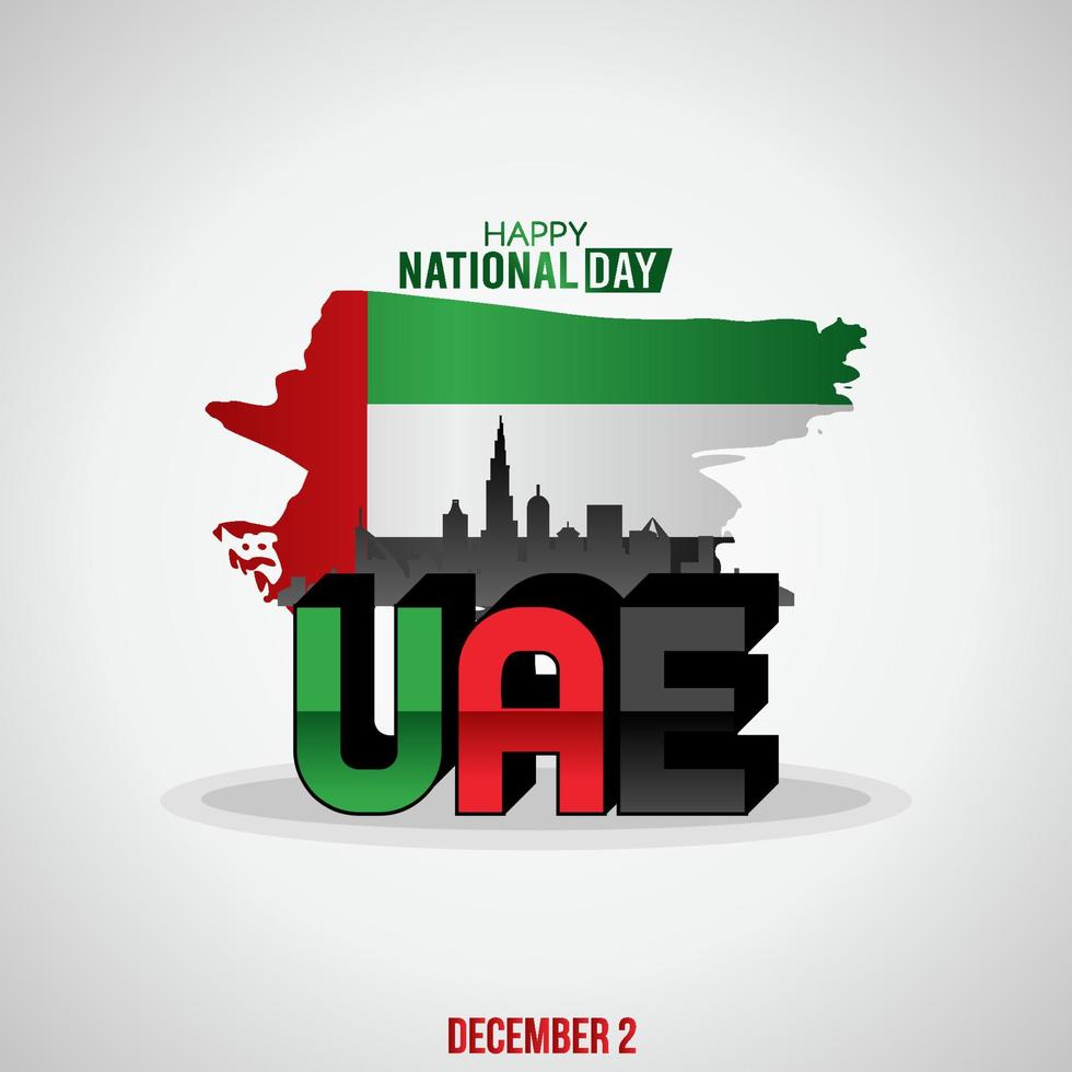 ilustración vectorial del día nacional de los emiratos árabes unidos. vector