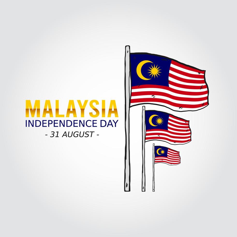 Happy Malaysia Independence Day Vector Illustration. Suitable for greeting card poster and banner