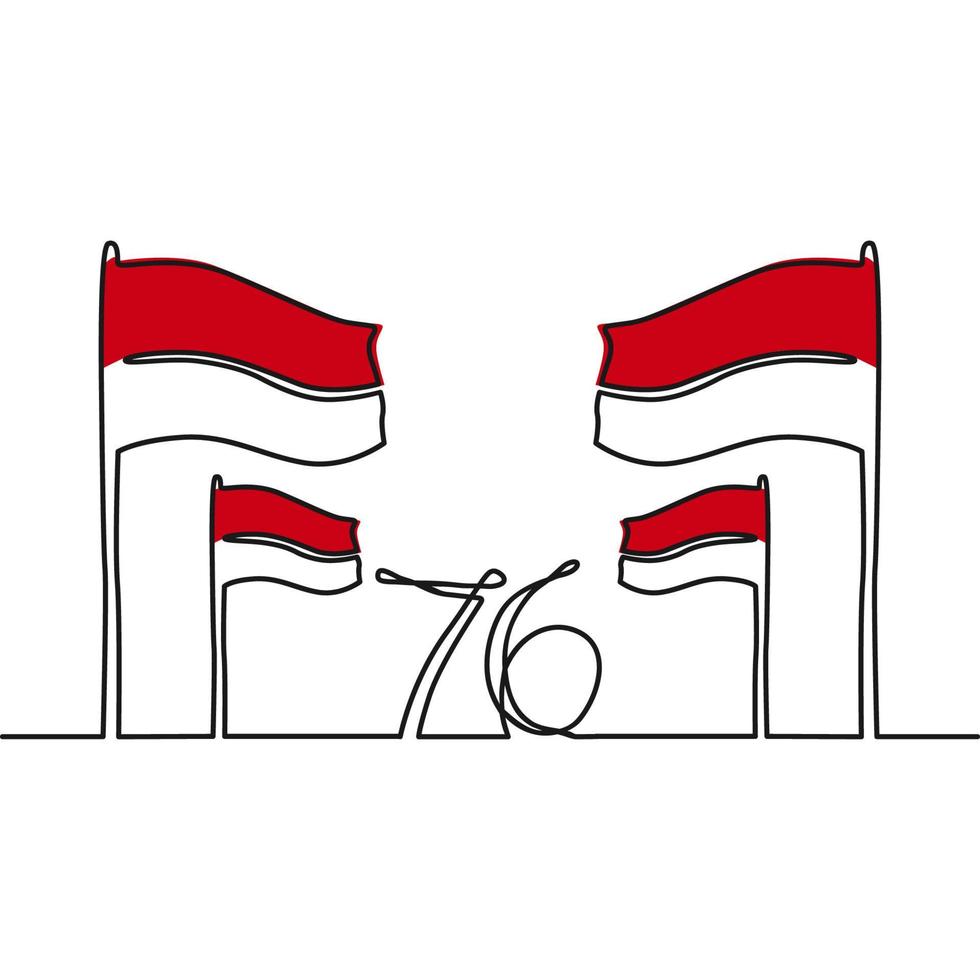 feliz día de la independencia de indonesia ilustración vectorial. adecuado para carteles y pancartas de tarjetas de felicitación vector