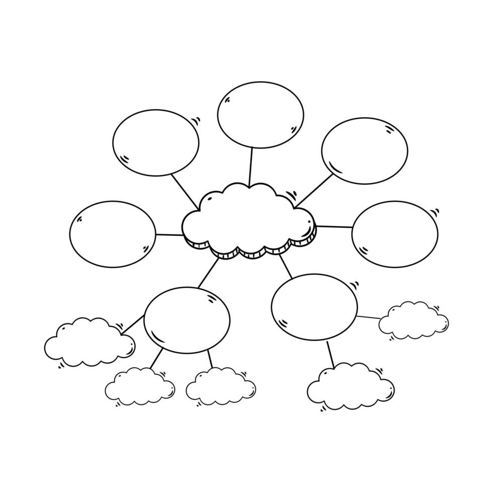 diagrama de proceso, diagrama esbozado, mapeo mental, diseño vectorial vector