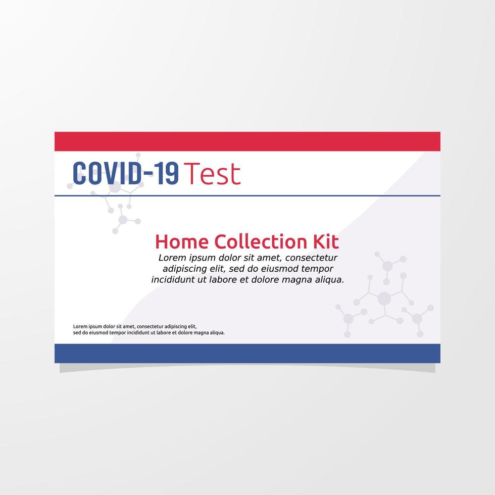 ilustración vectorial para cubrir el kit de recolección de prueba en el hogar covid-19 vector