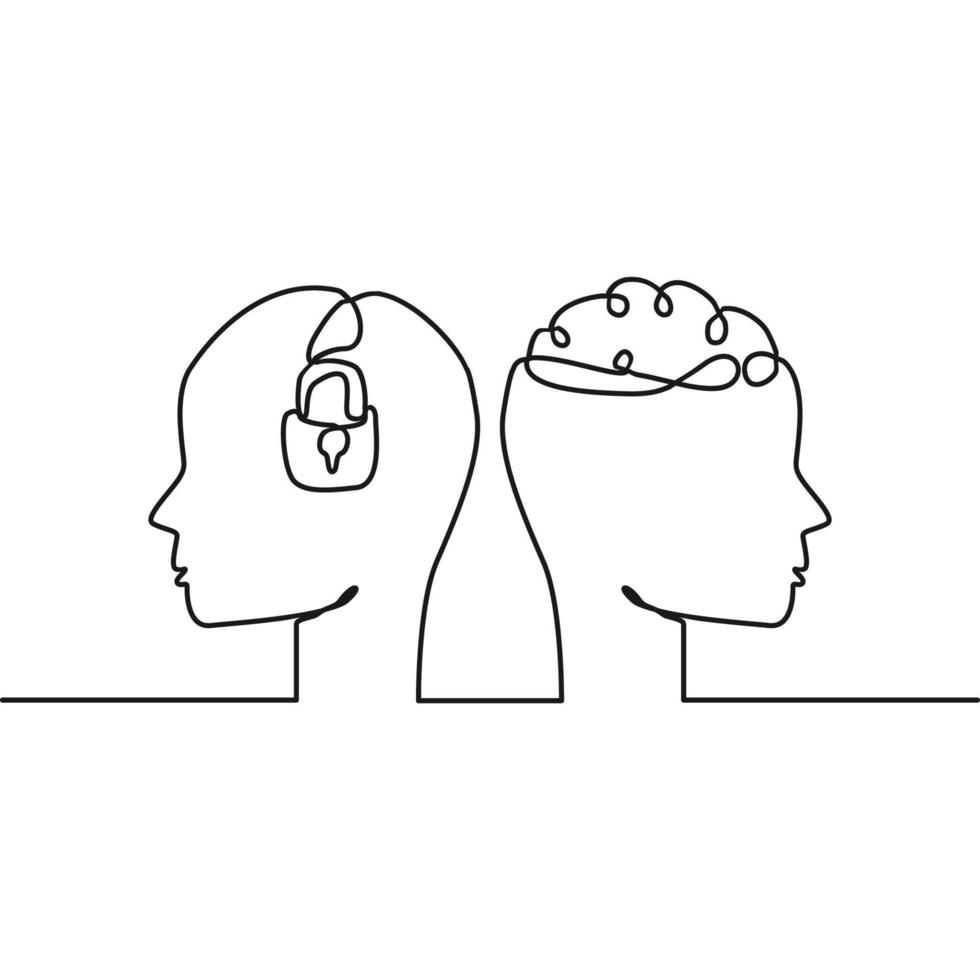 Growth mindset continuous line design vector. Illustration for good presentation vector