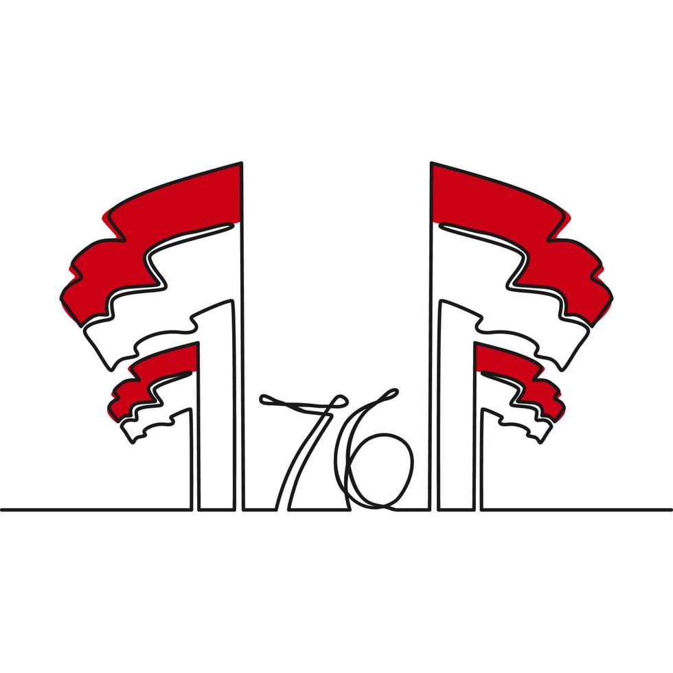 feliz día de la independencia de indonesia ilustración vectorial. adecuado para carteles y pancartas de tarjetas de felicitación vector