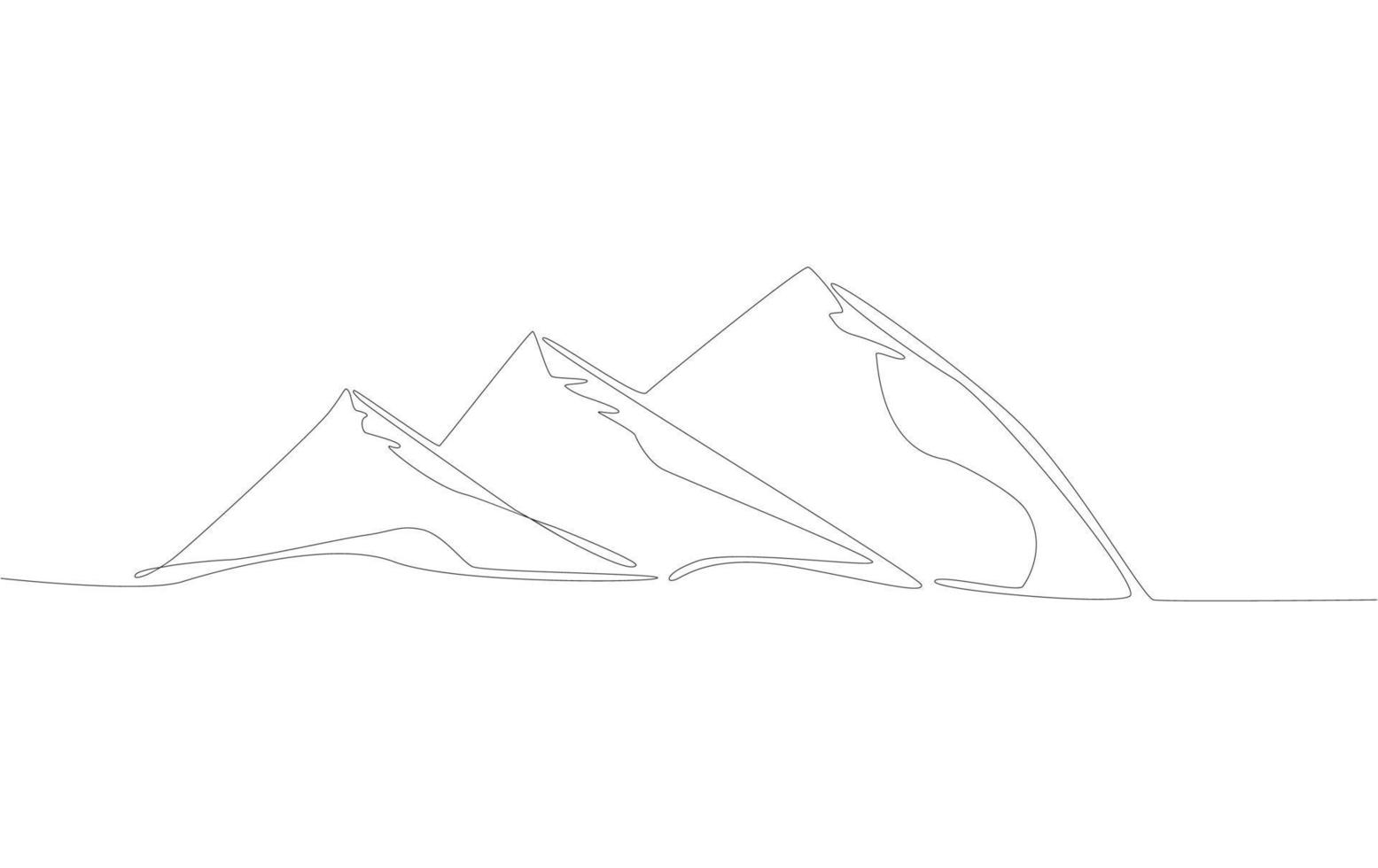 línea continua para la ilustración de vector de vista a la montaña.