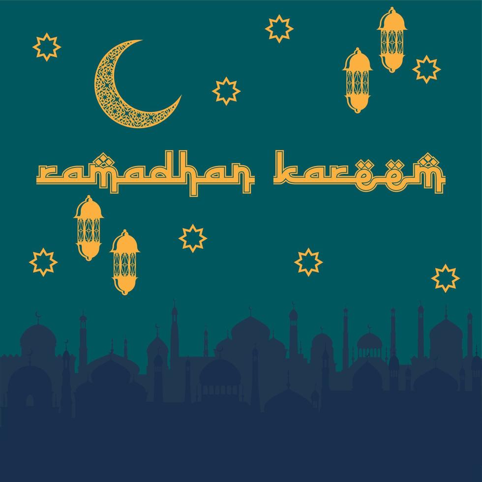 ramadhan kareem fondo mezquita logotipo plantilla vector icono símbolo ilustración diseño