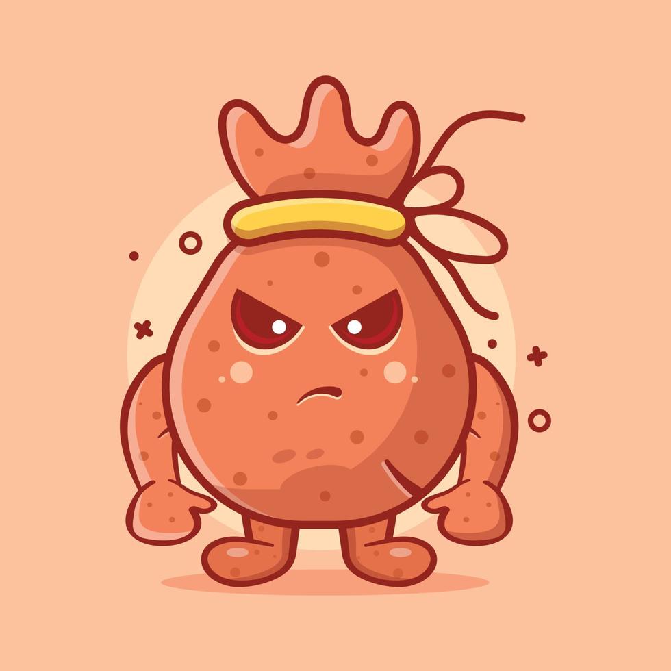 mad money bag character mascot isolated cartoon in flat style design vector