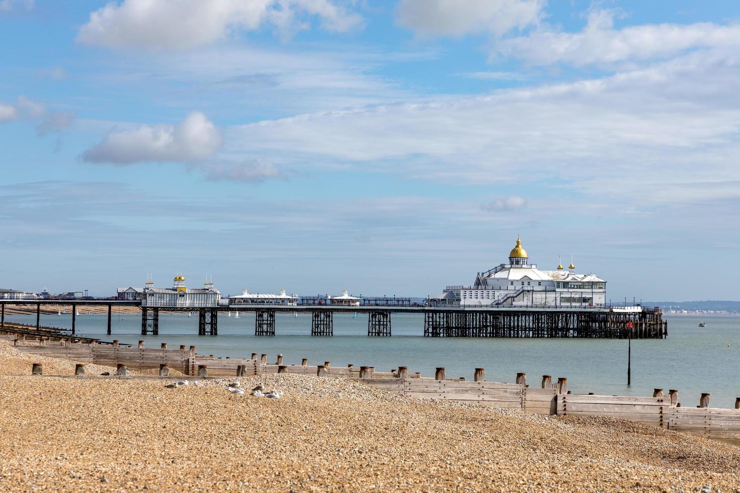 EASTBOURNE, EAST SUSSEX, UK, 2020. View of Eastbourne Pier in East Sussex on September 6, 2020 photo