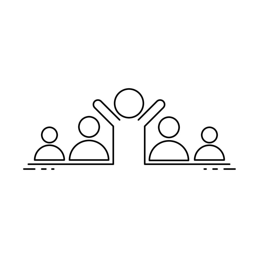 Leadership Icon. Business Concept. Group of persons flat Design . Vector illustration