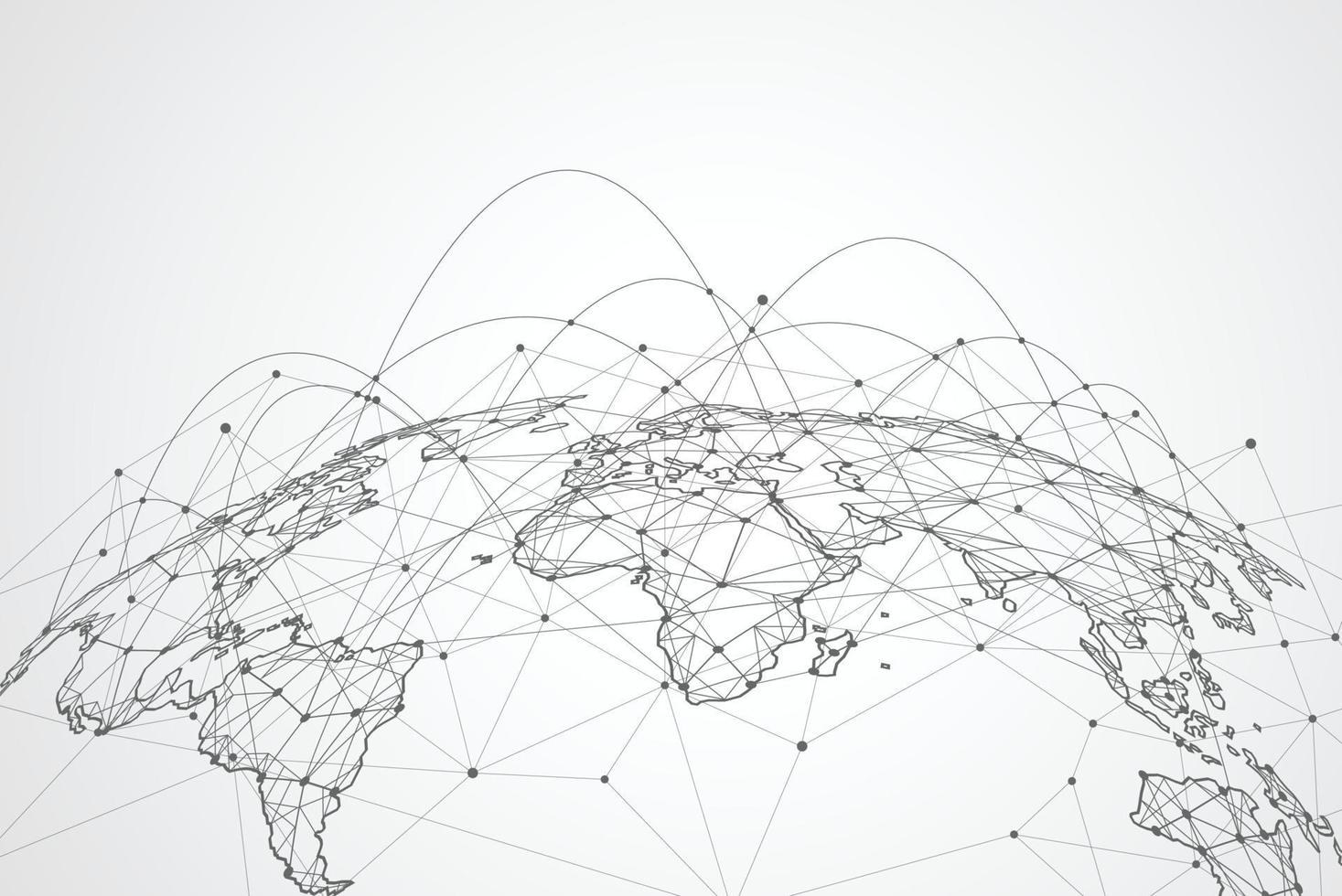 Global network connection. World map point and line composition concept of global business. Vector Illustration