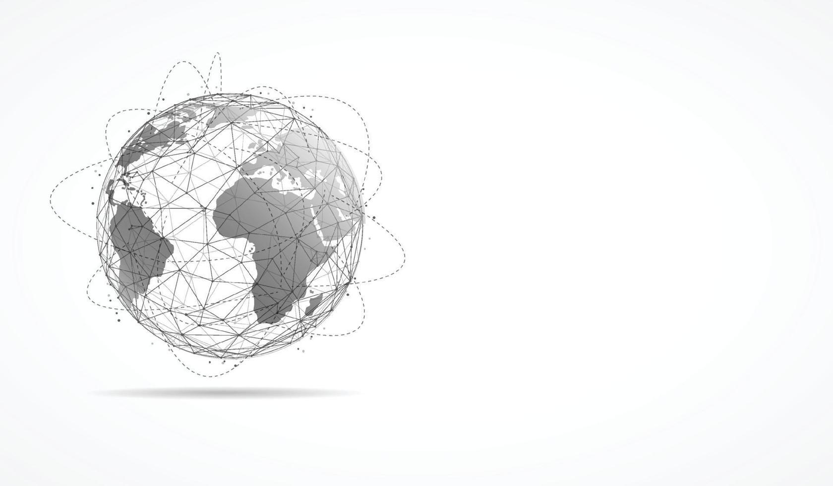 Global network connection. World map point and line composition concept of global business. Vector Illustration