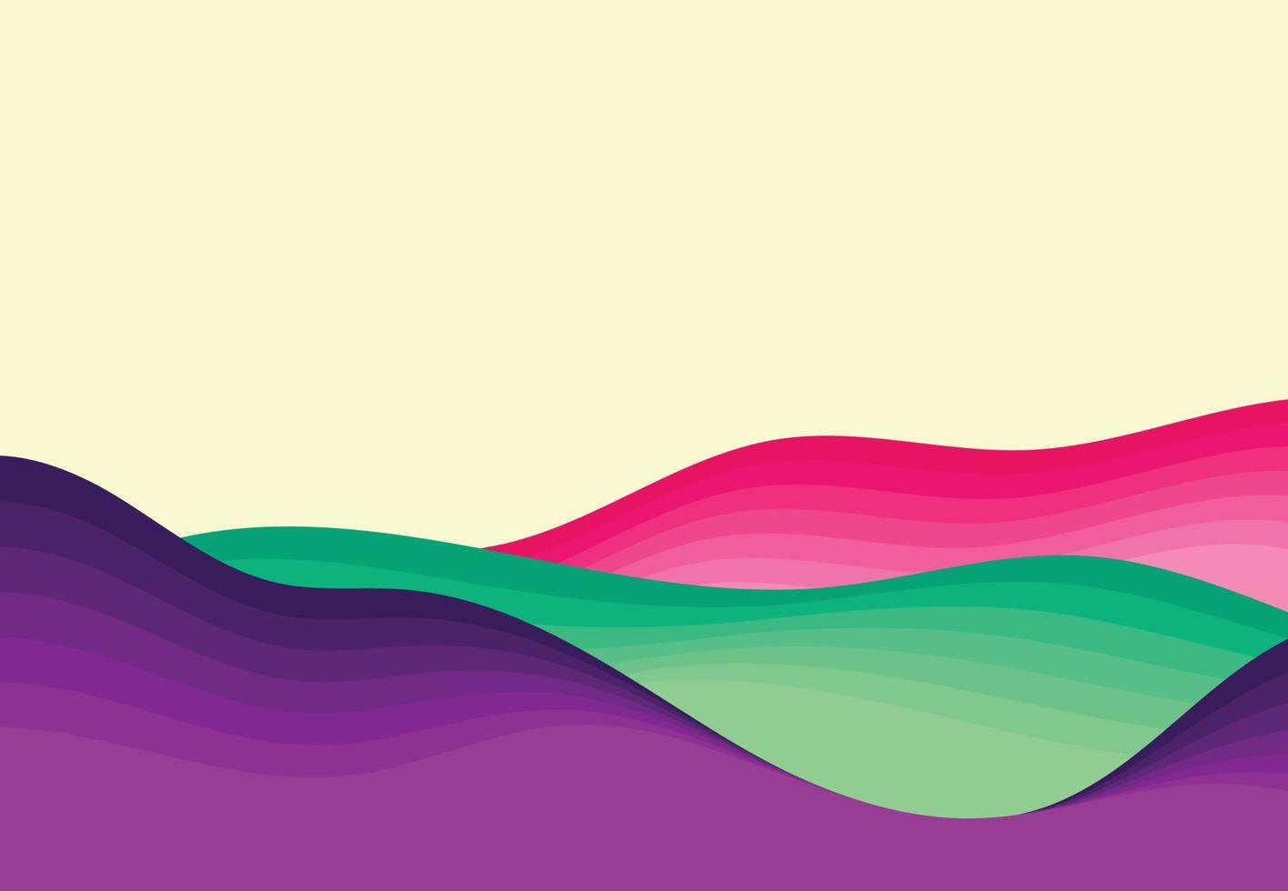 diseño de banner ondulado simple para negocios con patrón en multicolor. ilustración vectorial vector