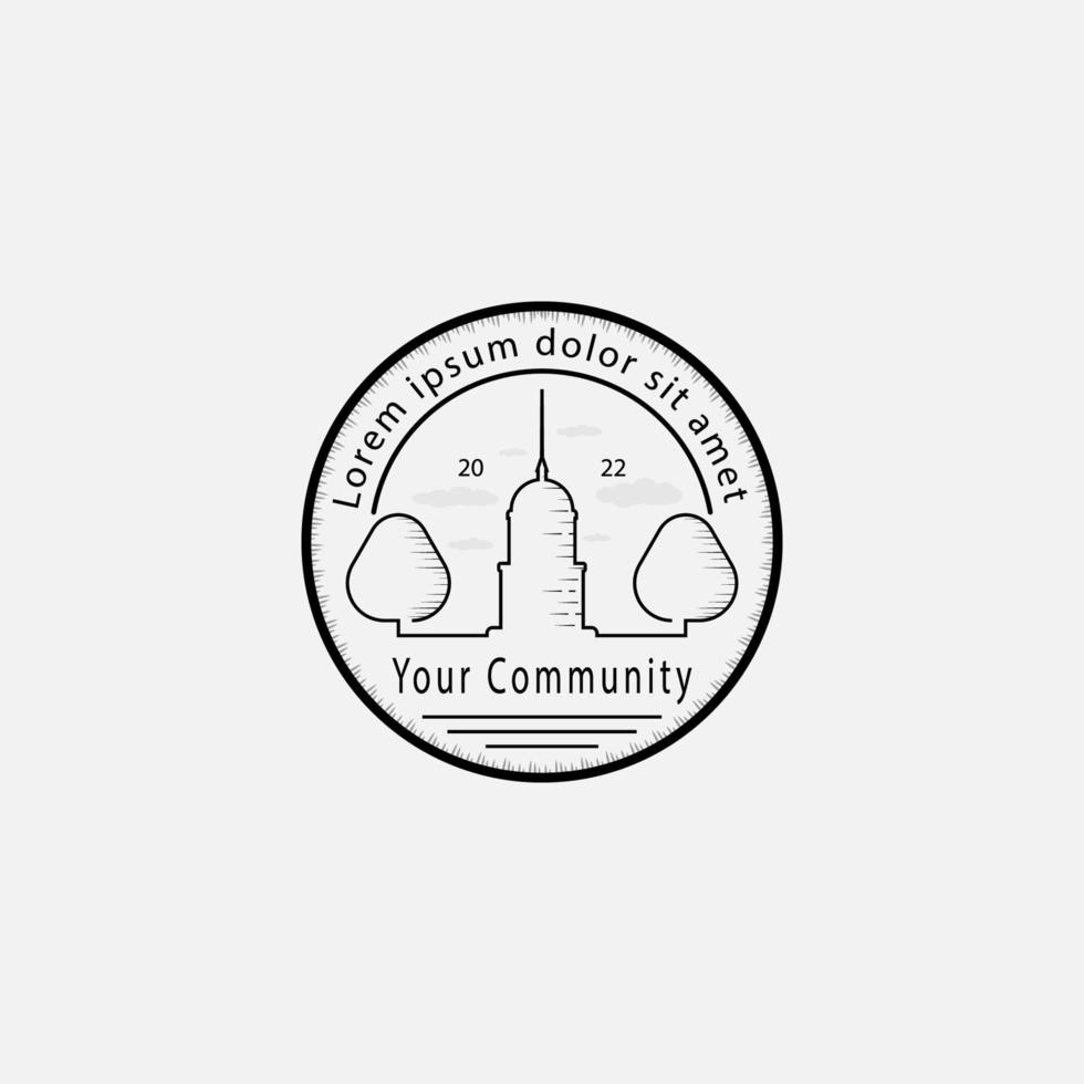 WebLogos for cities, communities or education with buildings as icons vector