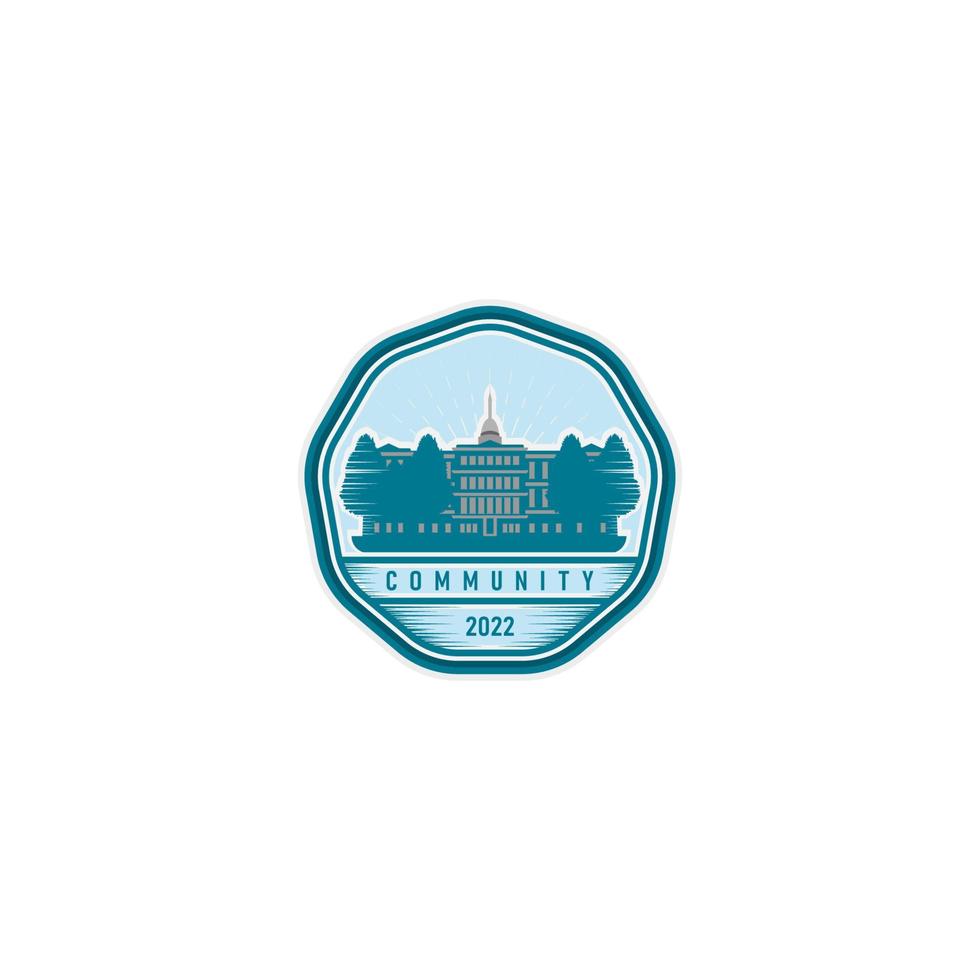 WebLogos for cities, communities or education with buildings as icons vector