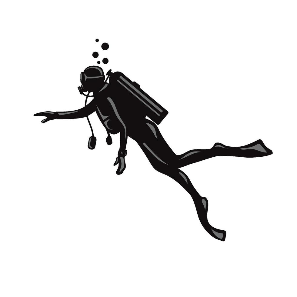 Scuba diver with underwater equipment vector