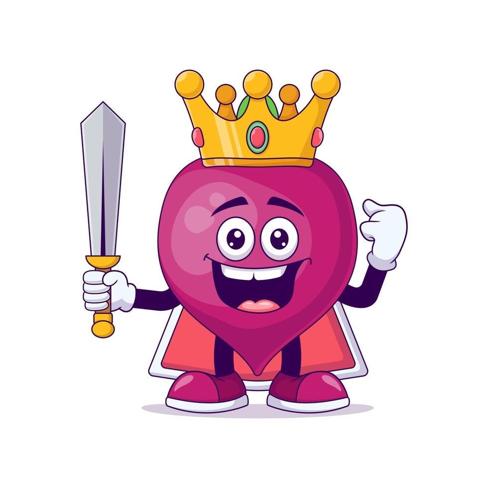 king beetroot cartoon mascot character vector