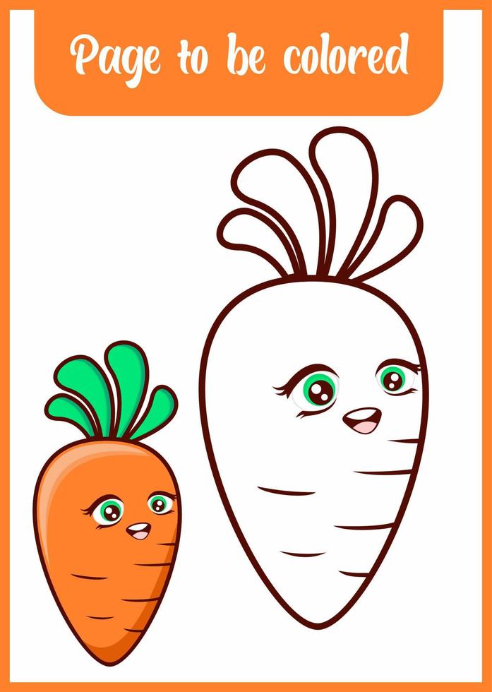 coloring page for kid . cute carrot vector