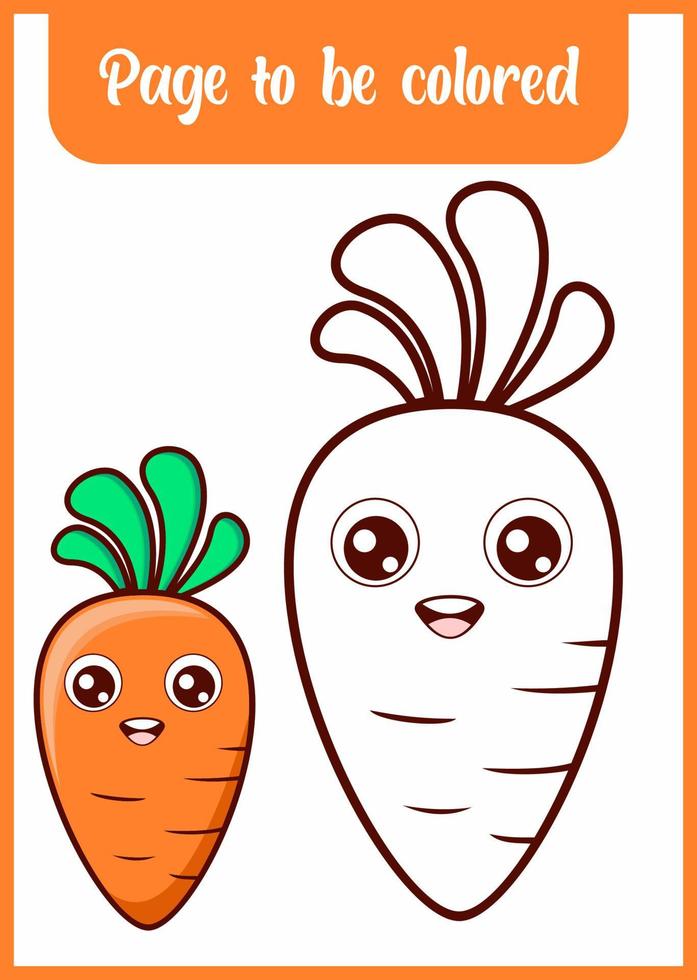 coloring page for kid . cute carrot vector