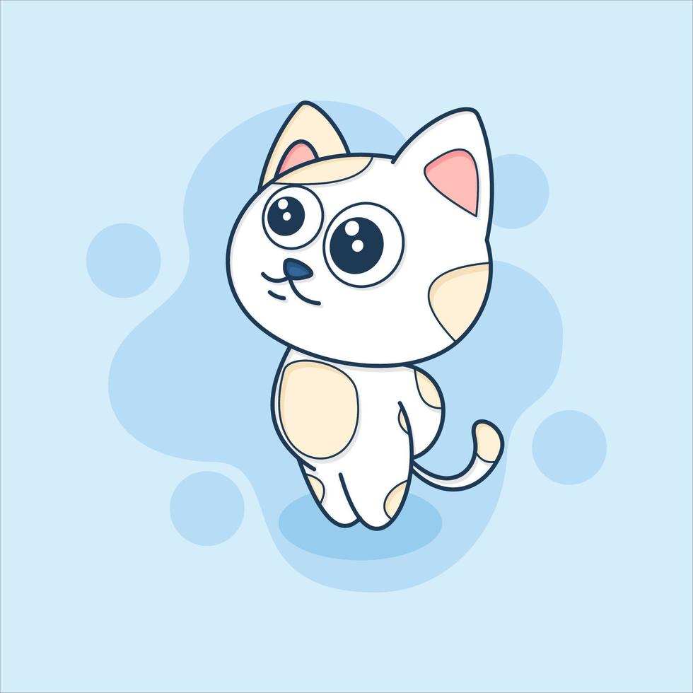 cute cat day dreaming vector