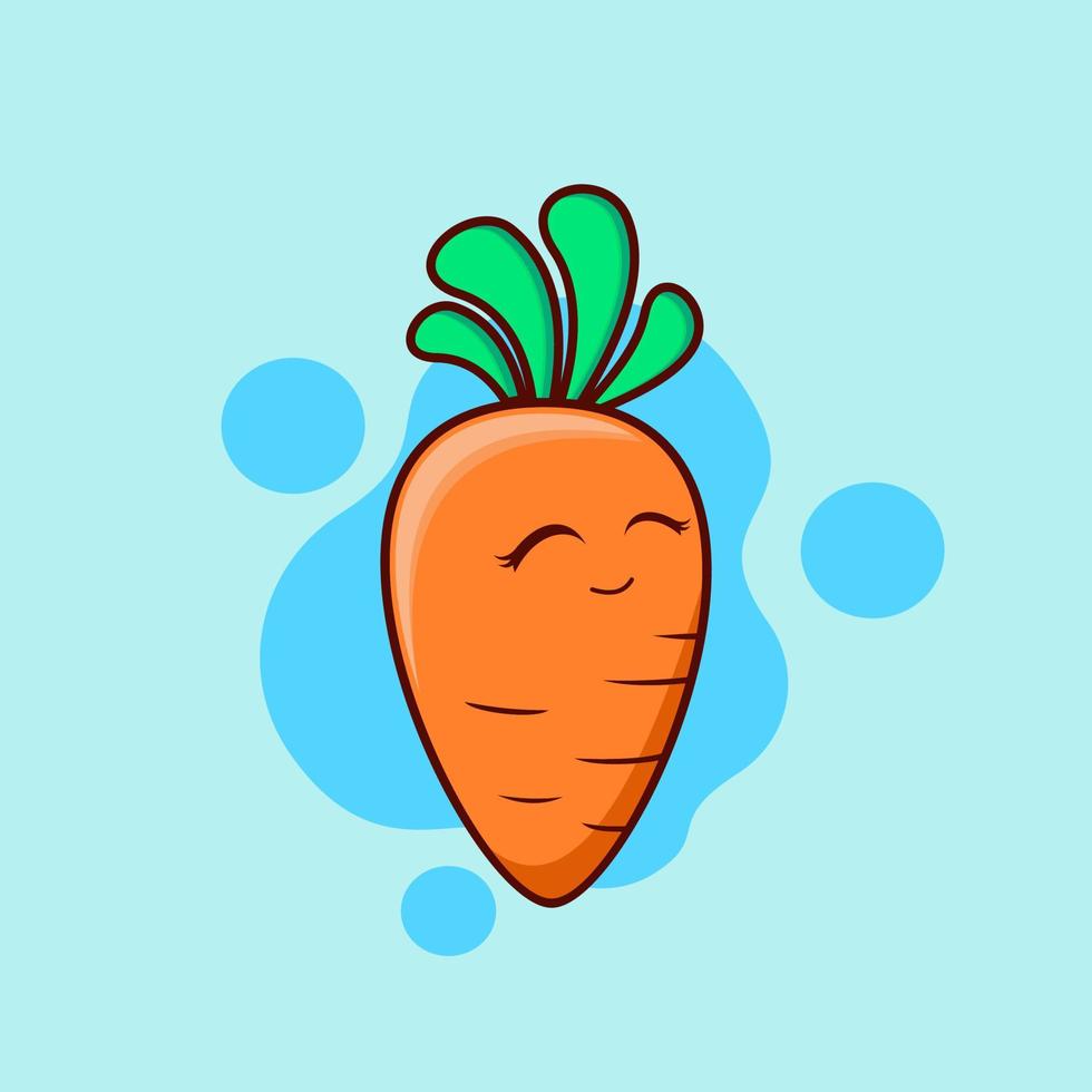 cute carrot is smile vector