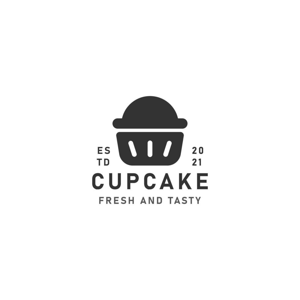 cupcake icono signo símbolo hipster vintage logo vector