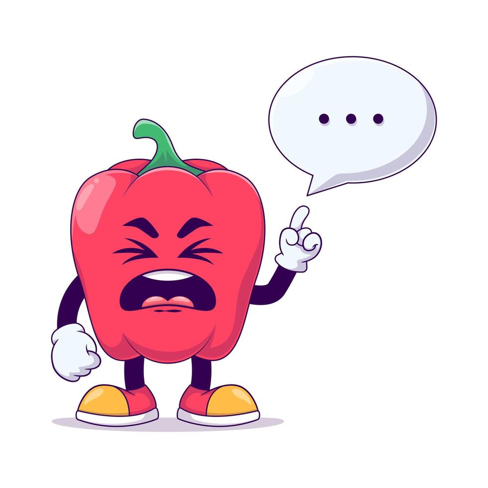disgust or sneezing red bell pepper cartoon vector