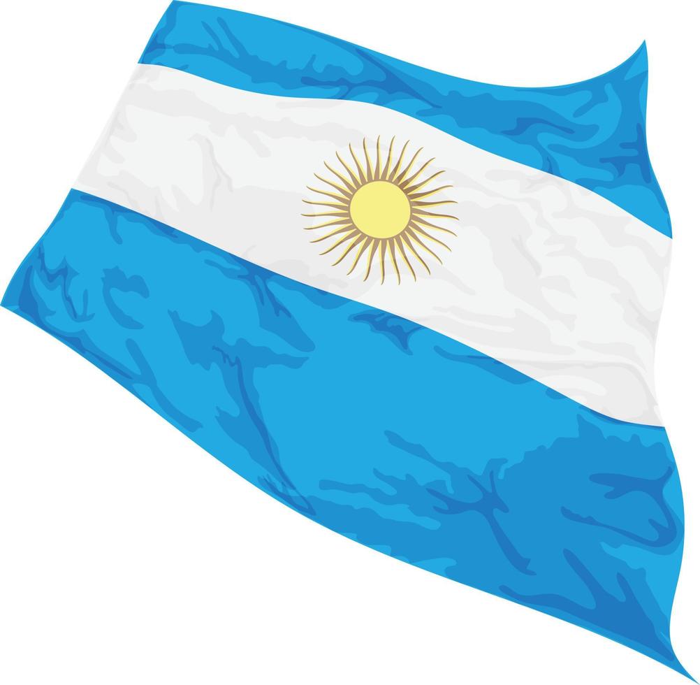 ilustración vectorial de la bandera argentina meciéndose en el viento vector