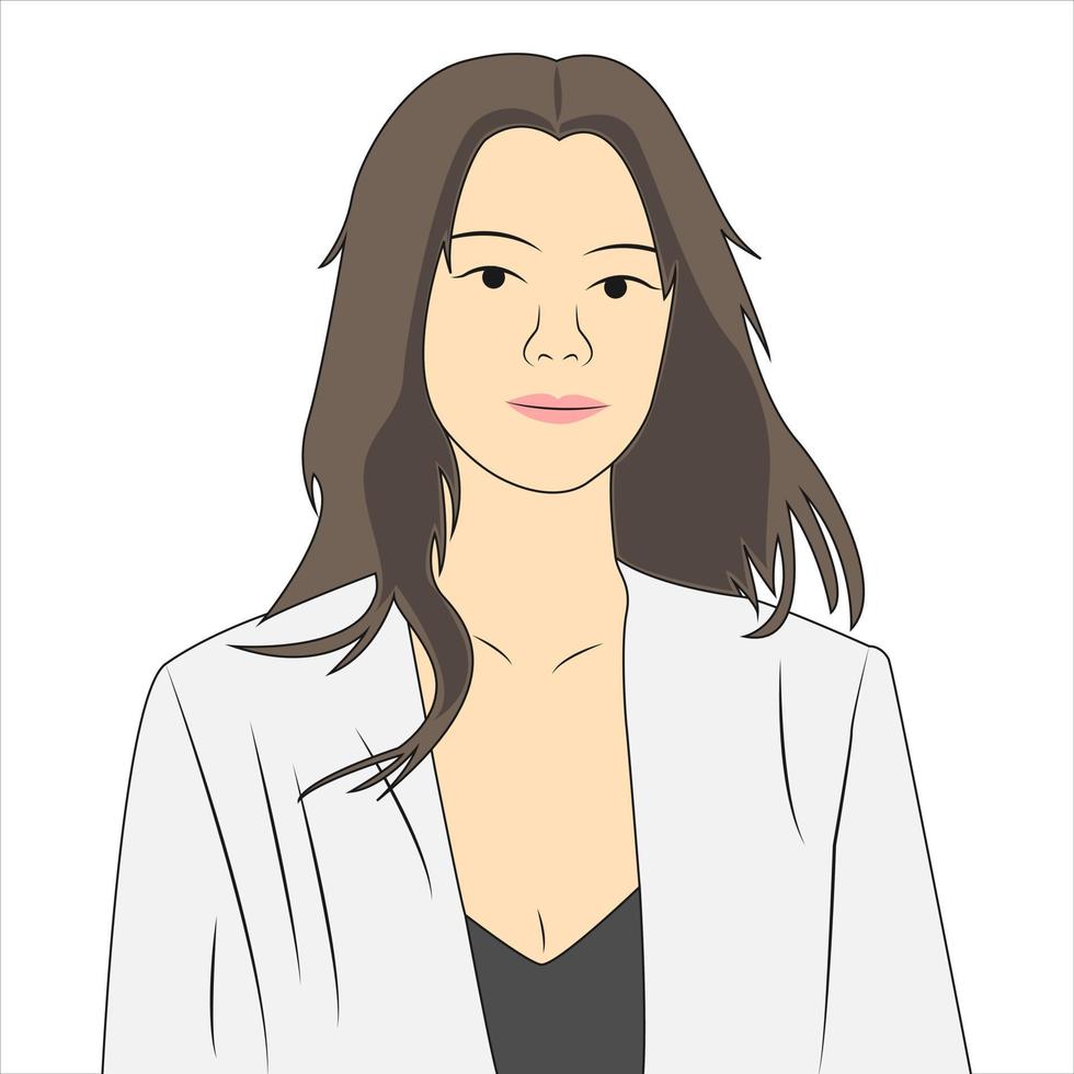 personaje de mujer de negocios en estilo de dibujos animados plana. ilustración vectorial vector