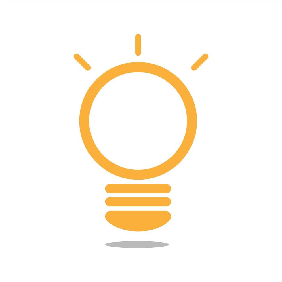 Simple light bulb icon. Flat cartoon style. Vector illustration