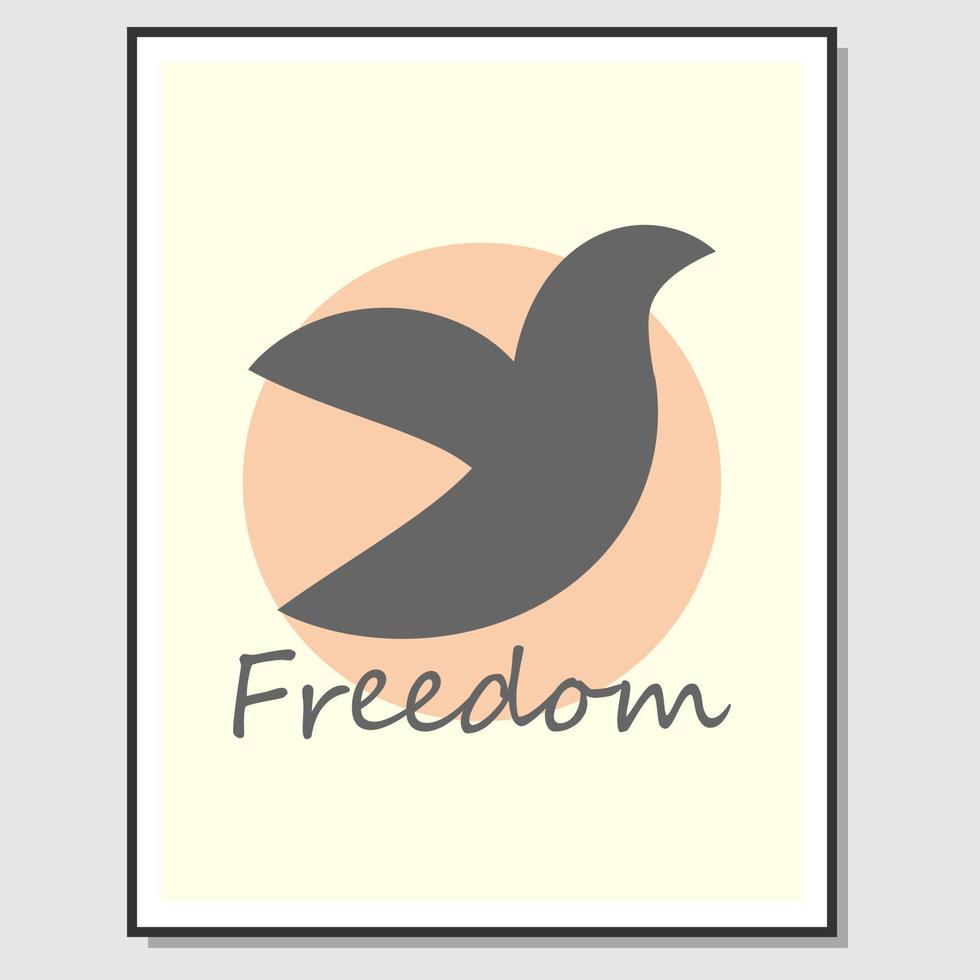 arte de la pared de la libertad. ideal para la decoración de la pared de la sala de estar. ilustración vectorial vector