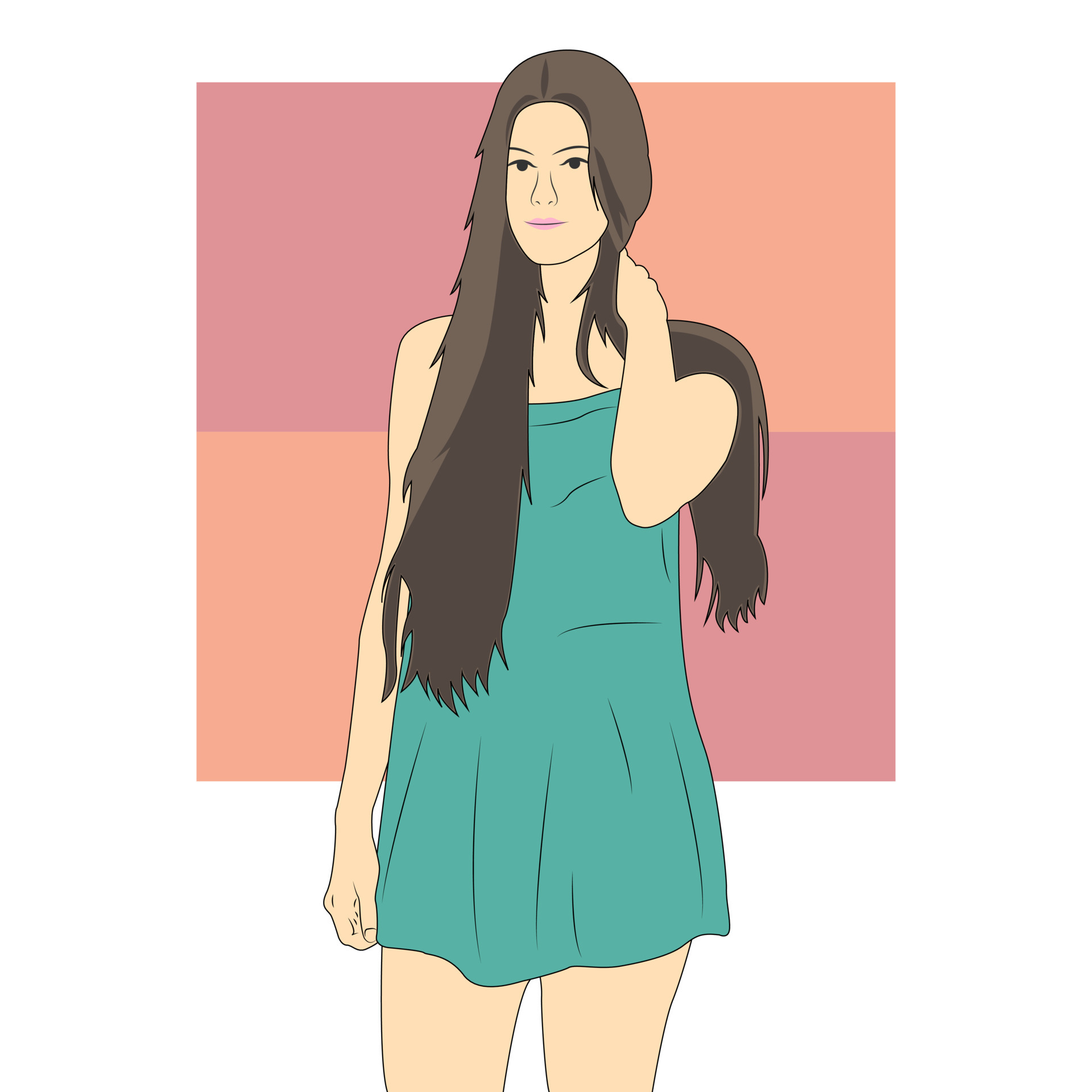Beautiful teenage girl with long hair in flat cartoon style. Vector illustration 6828080 Vector Art at Vecteezy Beautiful teenage girl with long hair in flat cartoon style. Vector illustration 6828080 Vector Art at Vecteezy
