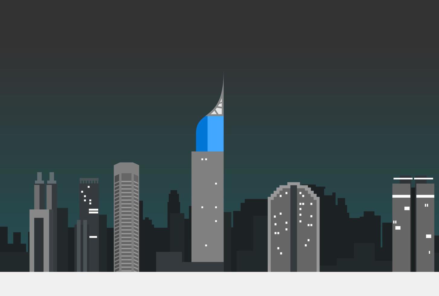 City Jakarta Night Skyline vector