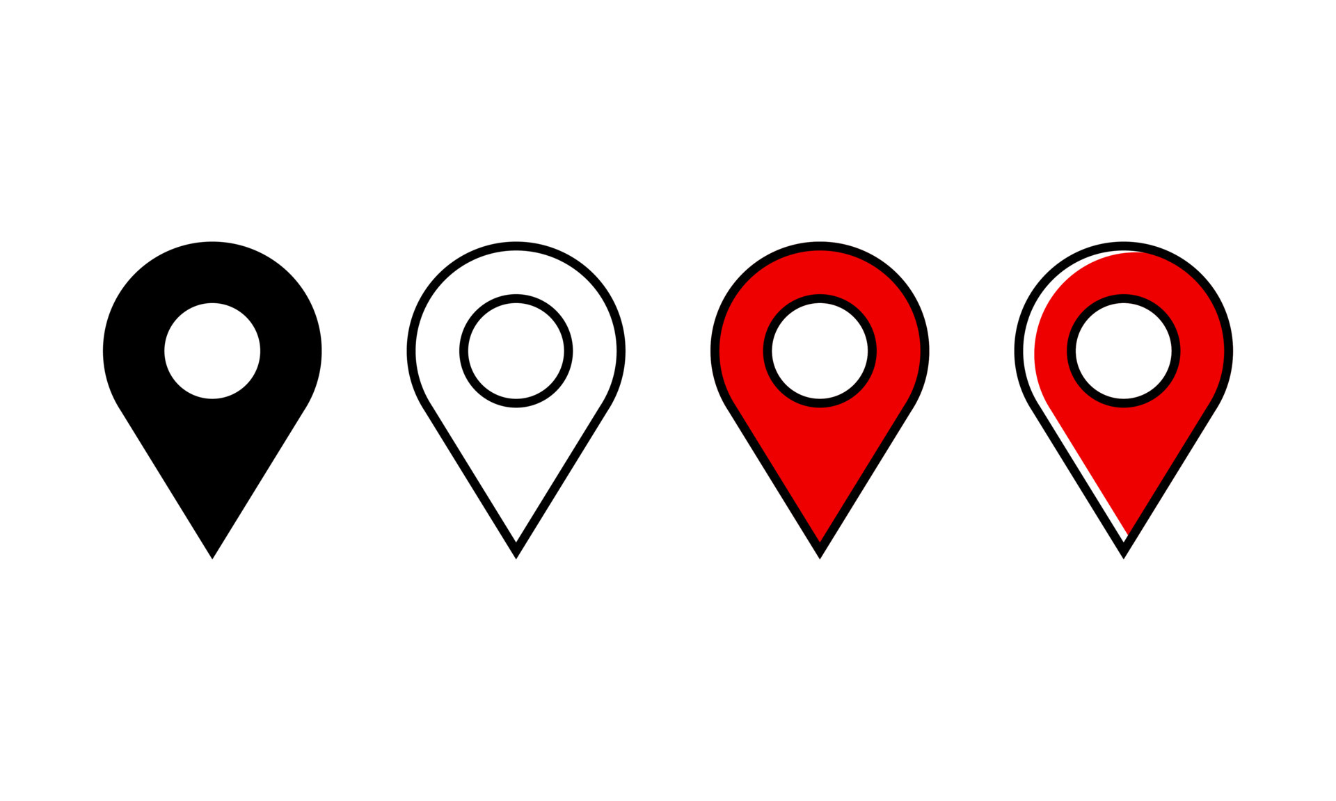 Map locator pin icon set. Locator marketr icon collection in solid