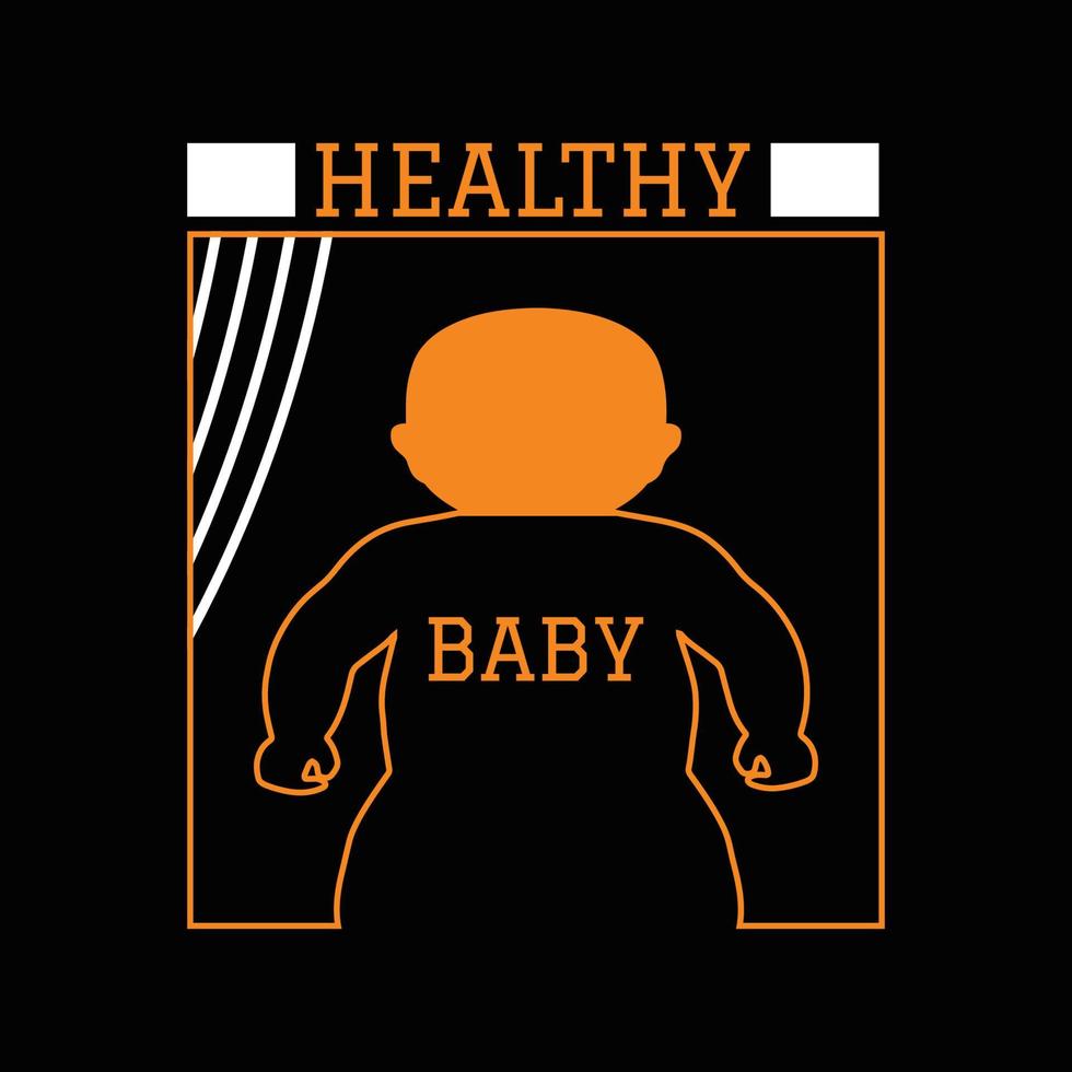 diseño de camiseta de bebé saludable vector
