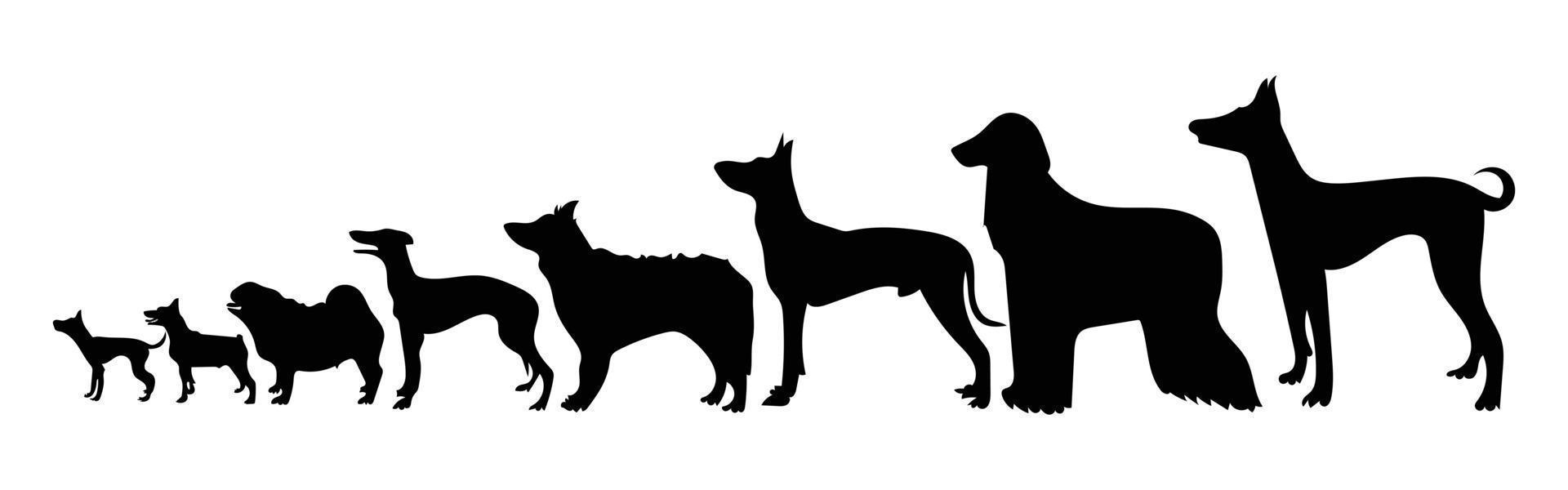 Vector silhouette of a dog on white background.