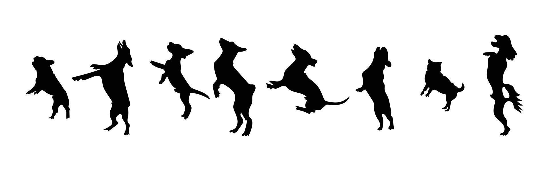 Vector silhouette of a dog on white background.