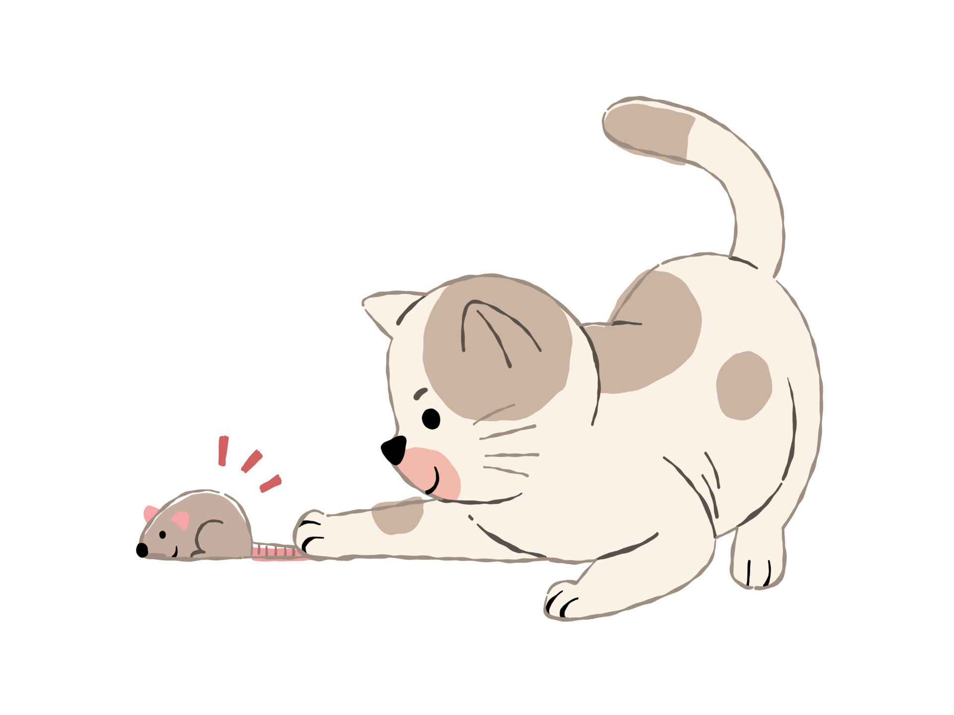 cat catching mouse