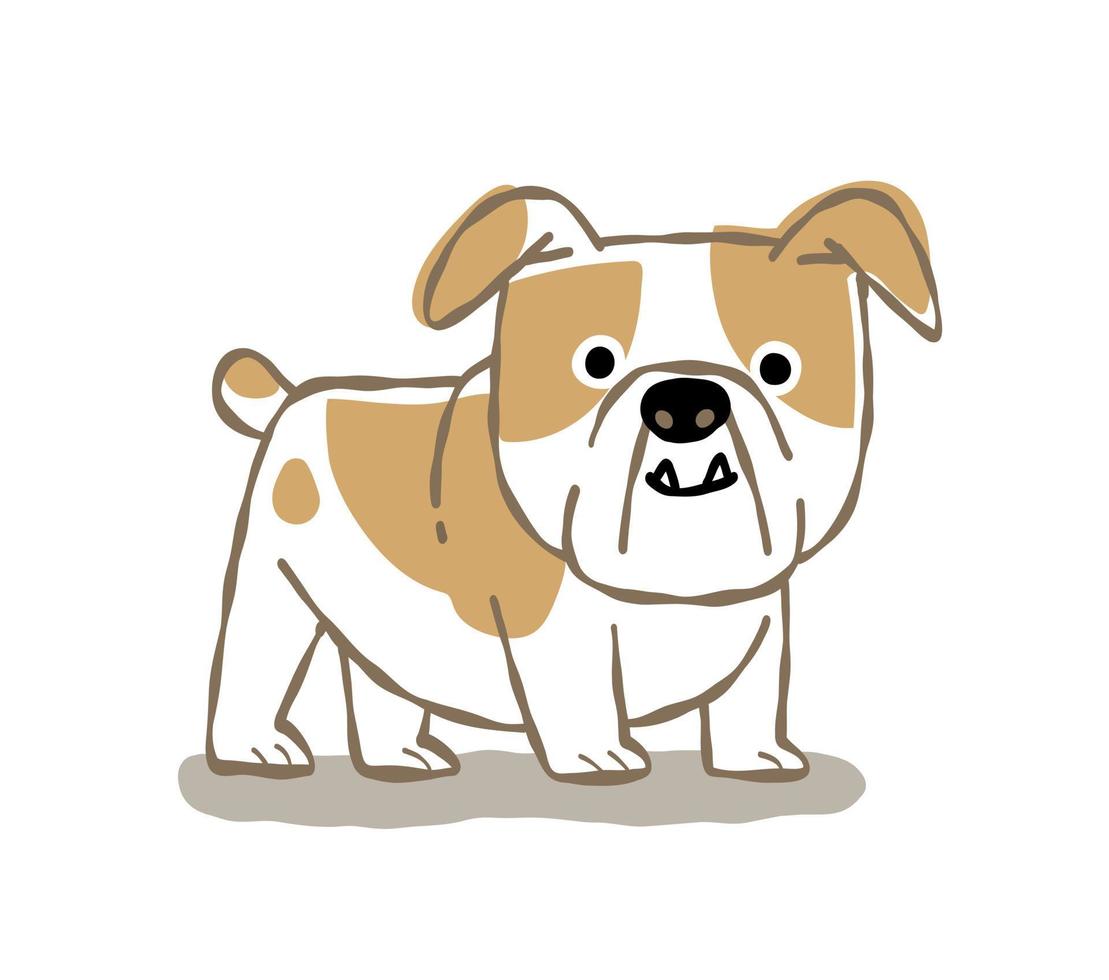 línea arte bulldog niño ilustración vector
